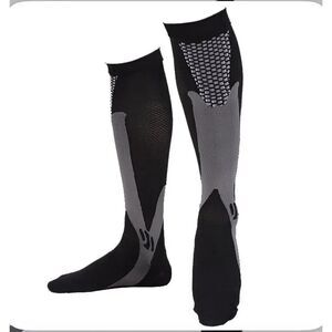 DZsocoki Unisex Black/ Gray Compression Socks Size XL-4XL